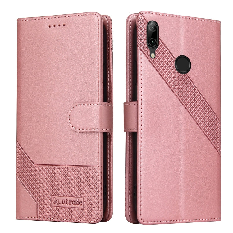For Huawei P Smart 2019 GQUTROBE Skin Feel Magnetic Leather Phone Case(Rose Gold) by GQUTROBE