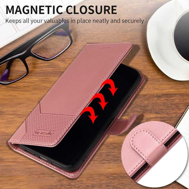 For Huawei P Smart 2019 GQUTROBE Skin Feel Magnetic Leather Phone Case(Rose Gold) by GQUTROBE