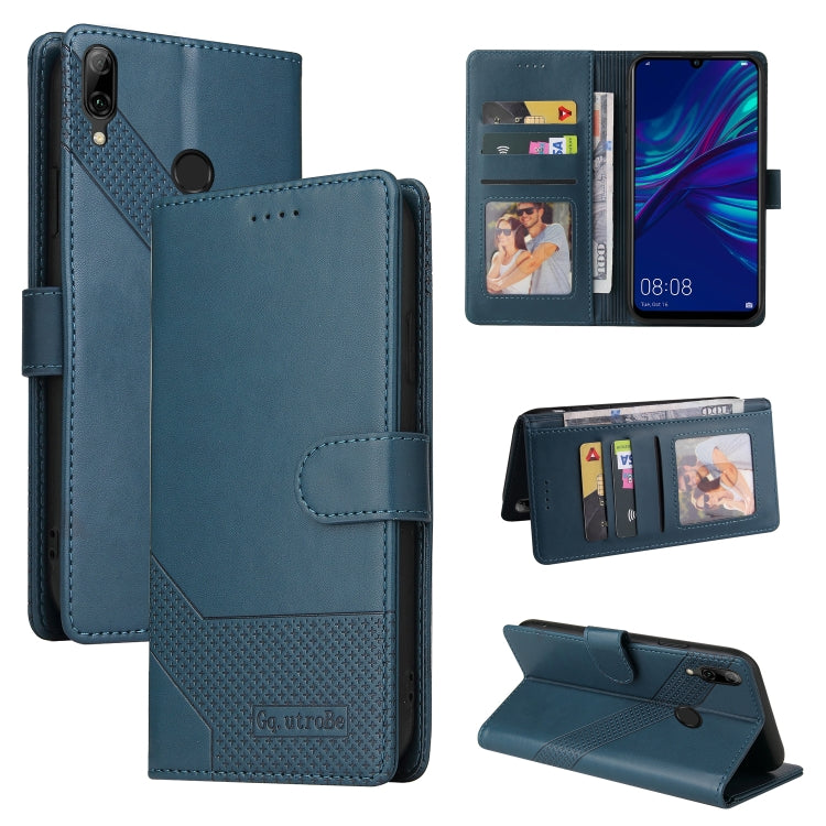 For Huawei P Smart 2019 GQUTROBE Skin Feel Magnetic Leather Phone Case(Blue) by GQUTROBE