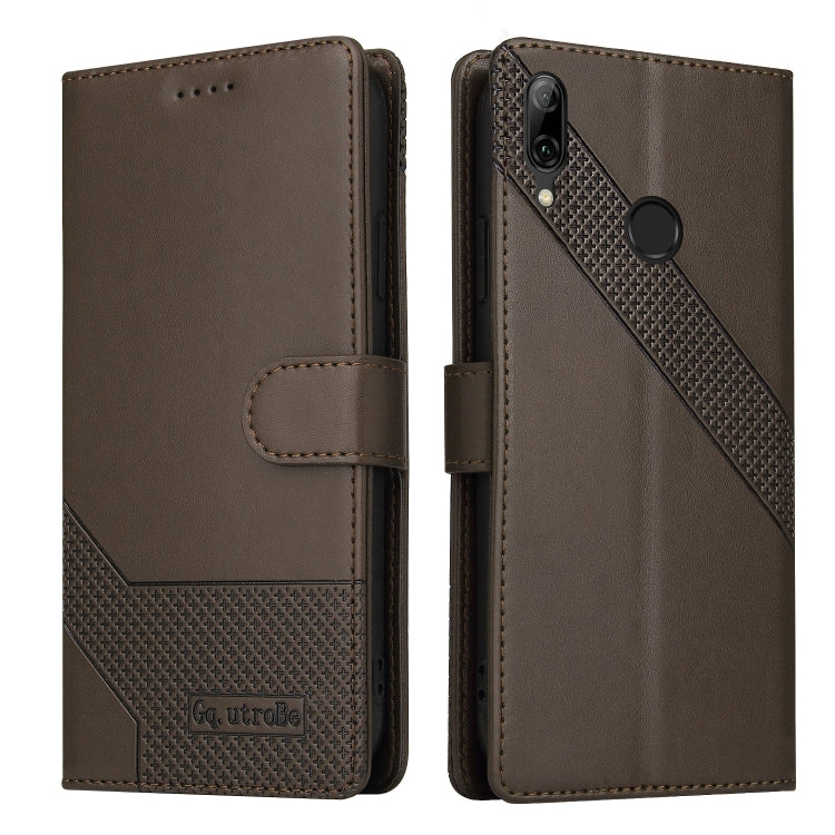 For Huawei P Smart 2019 GQUTROBE Skin Feel Magnetic Leather Phone Case(Brown) by GQUTROBE