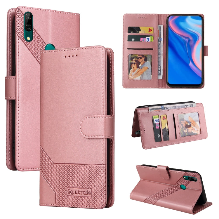 For Huawei P Smart Z GQUTROBE Skin Feel Magnetic Leather Phone Case(Rose Gold) by GQUTROBE