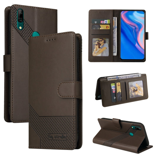 For Huawei P Smart Z GQUTROBE Skin Feel Magnetic Leather Phone Case(Brown) by GQUTROBE