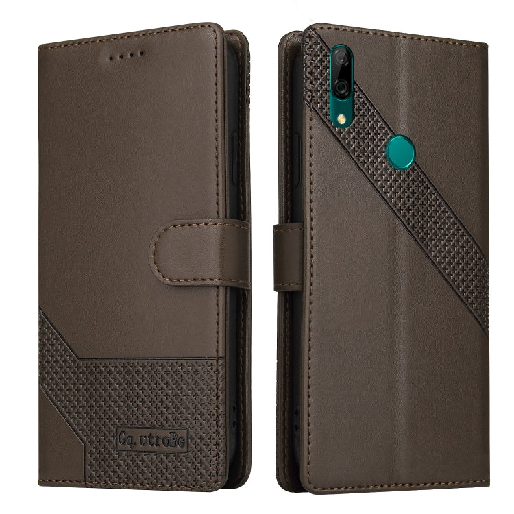 For Huawei P Smart Z GQUTROBE Skin Feel Magnetic Leather Phone Case(Brown) by GQUTROBE
