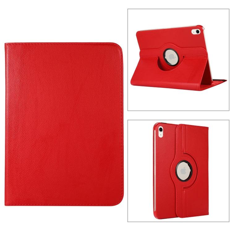 For iPad 2025 / 2022 360 Degree Rotation Litchi Texture Flip Leather Tablet Case with Holder (Red) by bashfashion