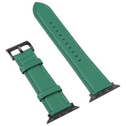 Litchi Texture Leather Watch Band For Apple Watch Ultra 49mm&Watch Ultra 2 49mm / Series 9&8&7 45mm / SE 3&SE 2&6&SE&5&4 44mm / 3&2&1 42mm(Midnight Blue) by bashfashion