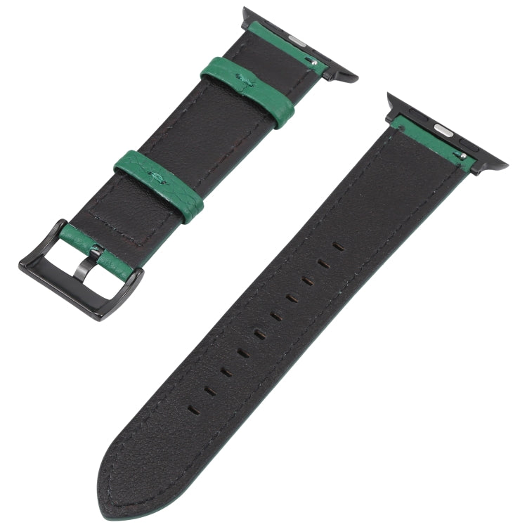 Litchi Texture Leather Watch Band For Apple Watch Ultra 49mm&Watch Ultra 2 49mm / Series 9&8&7 45mm / SE 3&SE 2&6&SE&5&4 44mm / 3&2&1 42mm(Midnight Blue) by bashfashion