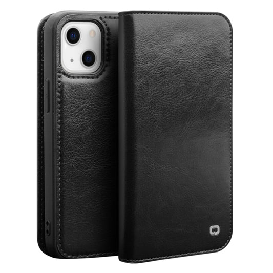 For iPhone 14 QIALINO Horizontal Flip Leather Phone Case (Black) by QIALINO