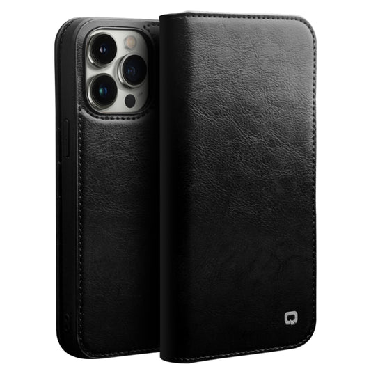 For iPhone 14 Pro QIALINO Horizontal Flip Leather Phone Case(Black) by QIALINO