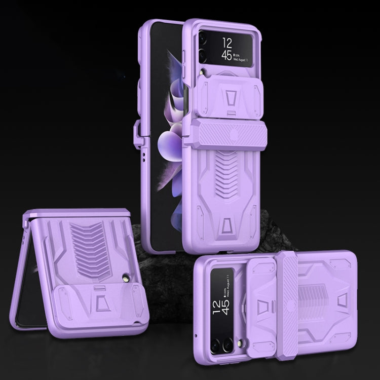 For Samsung Galaxy Z Flip4 GKK Sliding Camshield Magnetic Armor Flip Phone Case(Purple) by GKK