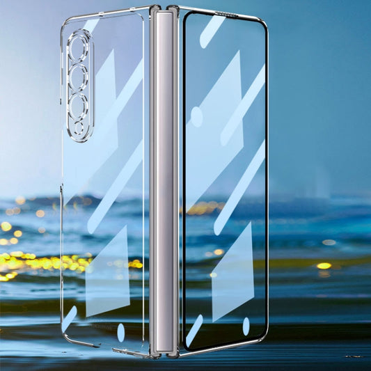 For Samsung Galaxy Z Fold4 GKK Integrated Electroplating + Glass Full Coverage Phone Case(Transparent) by GKK