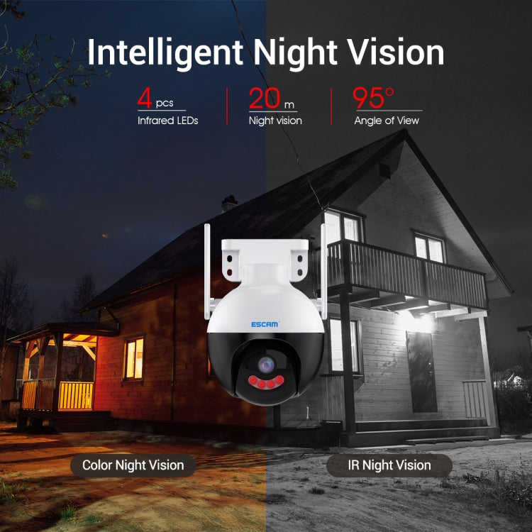 ESCAM QF300 4MP Smart WiFi IP Camera Support AI Humanoid Detection/Auto Tracking/Cloud Storage/Two-way Voice Night Vision, Plug Type:UK Plug by bashfashion