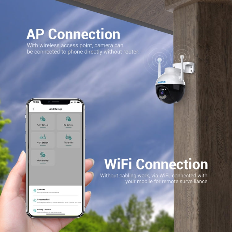 ESCAM QF300 4MP Smart WiFi IP Camera Support AI Humanoid Detection/Auto Tracking/Cloud Storage/Two-way Voice Night Vision, Plug Type:UK Plug by bashfashion