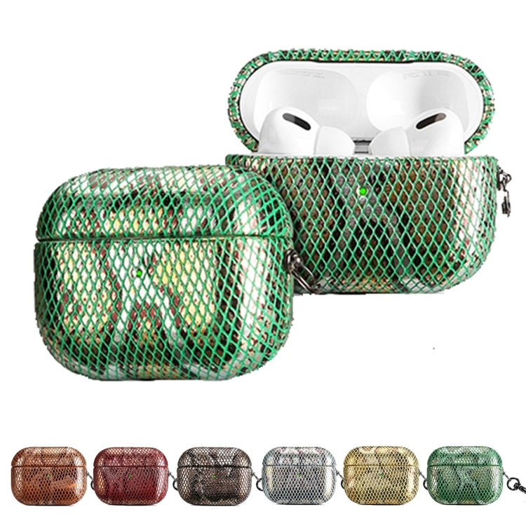 J01 Mesh Snakeskin Headphone Case For AirPods Pro(Black) by bashfashion