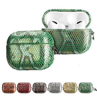 J01 Mesh Snakeskin Headphone Case For AirPods Pro(Black) by bashfashion