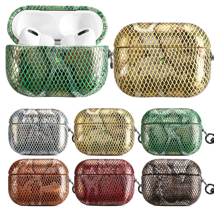 J01 Mesh Snakeskin Headphone Case For AirPods 3(Black) by bashfashion
