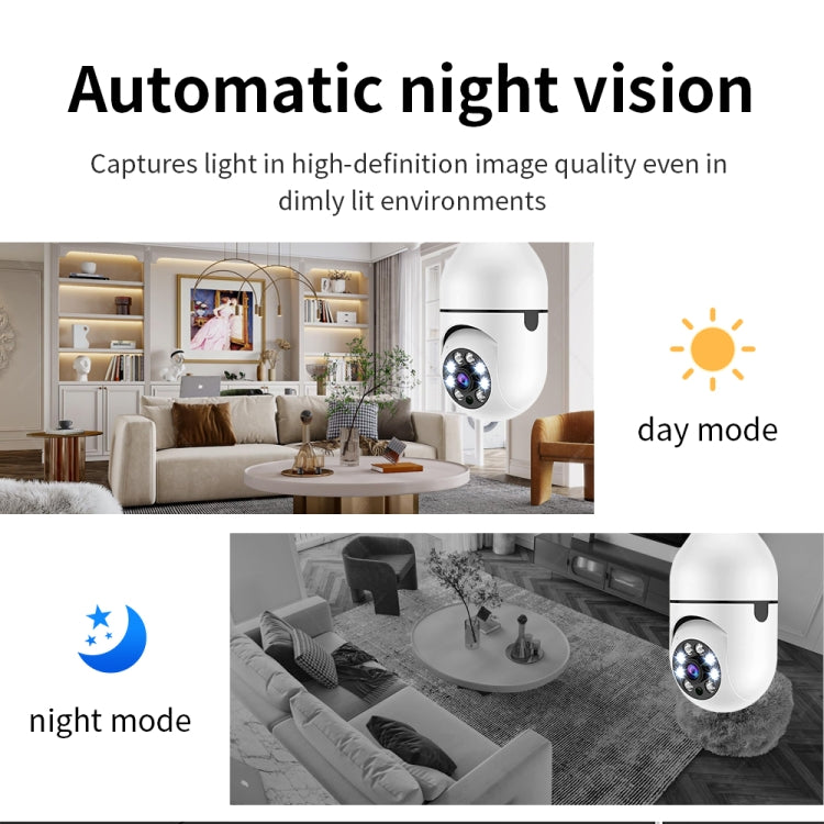 A6 2MP HD Light Bulb WiFi Camera Support Motion Detection/Two-way Audio/Night Vision/TF Card With 16G Memory Card by bashfashion