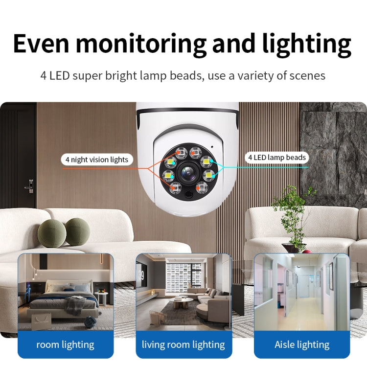 A6 2MP HD Light Bulb WiFi Camera Support Motion Detection/Two-way Audio/Night Vision/TF Card With 8G Memory Card by bashfashion