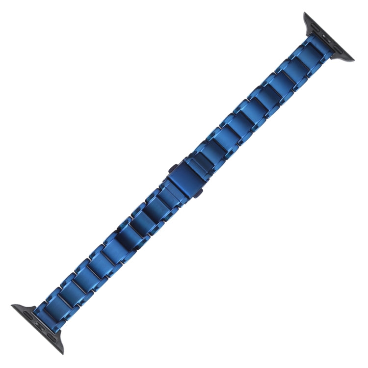 Three Beads Metal Watch Band For Apple Watch Ultra 49mm&Watch Ultra 2 49mm / Series 9&8&7 45mm / SE 3&SE 2&6&SE&5&4 44mm / 3&2&1 42mm(Blue) by bashfashion