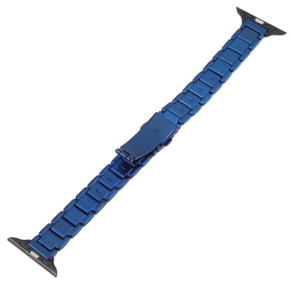 Three Beads Metal Watch Band For Apple Watch Ultra 49mm&Watch Ultra 2 49mm / Series 9&8&7 45mm / SE 3&SE 2&6&SE&5&4 44mm / 3&2&1 42mm(Blue) by bashfashion