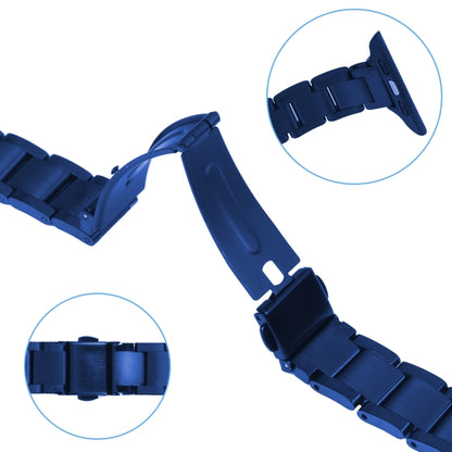 Three Beads Metal Watch Band For Apple Watch Ultra 49mm&Watch Ultra 2 49mm / Series 9&8&7 45mm / SE 3&SE 2&6&SE&5&4 44mm / 3&2&1 42mm(Blue) by bashfashion