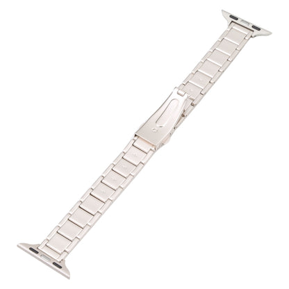 Three Beads Metal Watch Band For Apple Watch Ultra 49mm&Watch Ultra 2 49mm / Series 9&8&7 45mm / SE 3&SE 2&6&SE&5&4 44mm / 3&2&1 42mm(Starlight) by bashfashion