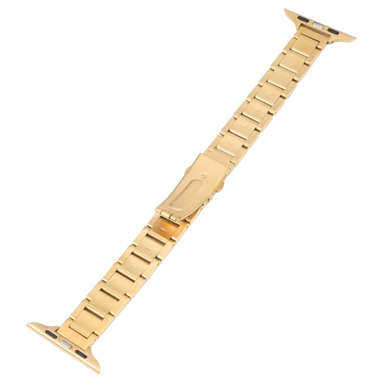 Three Beads Metal Watch Band For Apple Watch Ultra 49mm&Watch Ultra 2 49mm / Series 9&8&7 45mm / SE 3&SE 2&6&SE&5&4 44mm / 3&2&1 42mm(Gold) by bashfashion