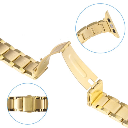 Three Beads Metal Watch Band For Apple Watch Ultra 49mm&Watch Ultra 2 49mm / Series 9&8&7 45mm / SE 3&SE 2&6&SE&5&4 44mm / 3&2&1 42mm(Gold) by bashfashion