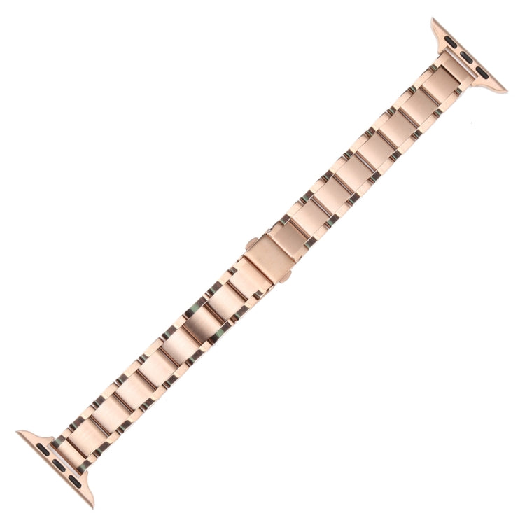 Three Beads Metal Watch Band For Apple Watch Ultra 49mm&Watch Ultra 2 49mm / Series 9&8&7 45mm / SE 3&SE 2&6&SE&5&4 44mm / 3&2&1 42mm(Rose Gold) by bashfashion