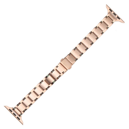 Three Beads Metal Watch Band For Apple Watch Ultra 49mm&Watch Ultra 2 49mm / Series 9&8&7 45mm / SE 3&SE 2&6&SE&5&4 44mm / 3&2&1 42mm(Rose Gold) by bashfashion