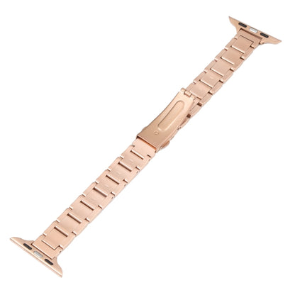 Three Beads Metal Watch Band For Apple Watch Ultra 49mm&Watch Ultra 2 49mm / Series 9&8&7 45mm / SE 3&SE 2&6&SE&5&4 44mm / 3&2&1 42mm(Rose Gold) by bashfashion