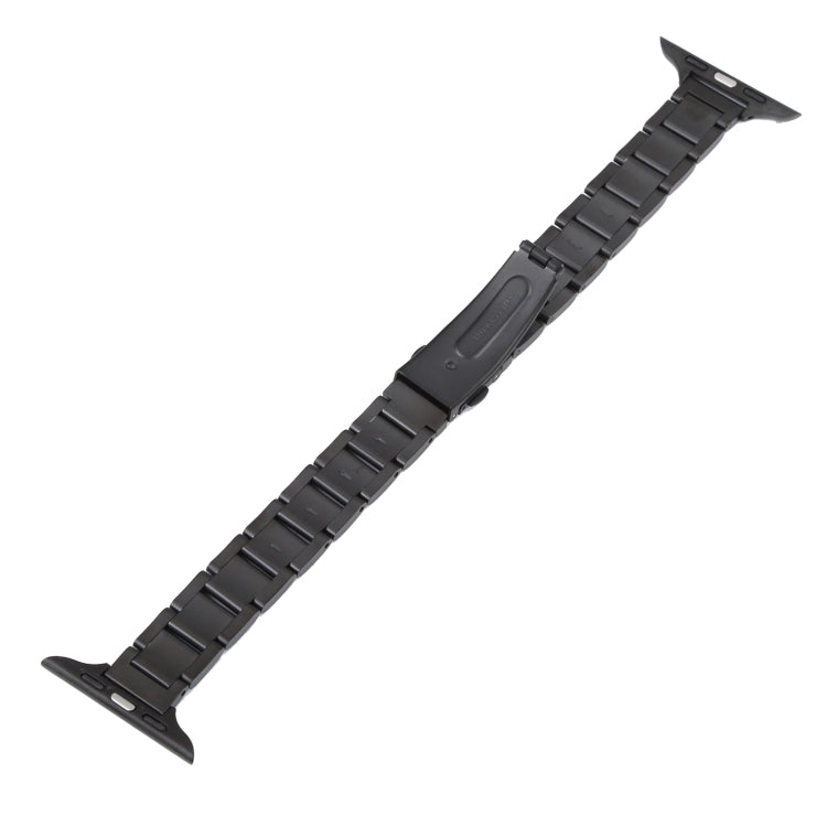 Three Beads Metal Watch Band For Apple Watch Ultra 49mm&Watch Ultra 2 49mm / Series 9&8&7 45mm / SE 3&SE 2&6&SE&5&4 44mm / 3&2&1 42mm(Black) by bashfashion