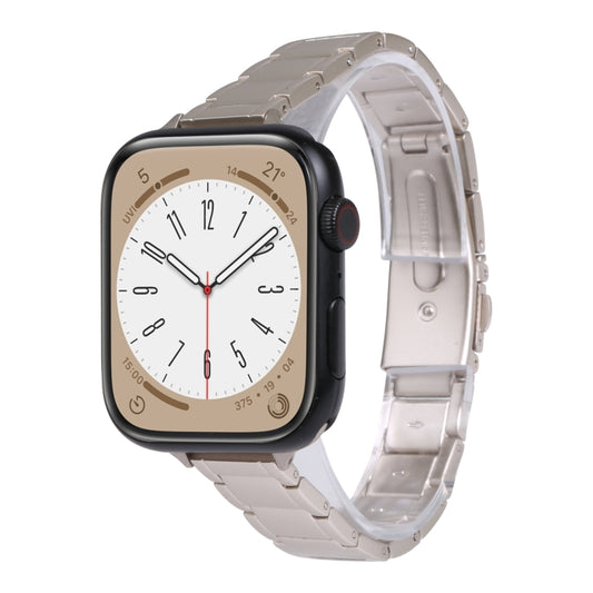 Three Beads Metal Watch Band For Apple Watch Series 9&8&7 41mm / SE 3&SE 2&6&SE&5&4 40mm / 3&2&1 38mm(Starlight) by bashfashion