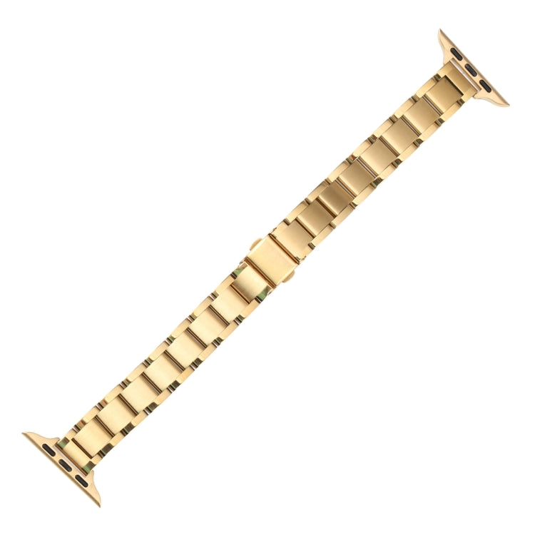 Three Beads Metal Watch Band For Apple Watch Series 9&8&7 41mm / SE 3&SE 2&6&SE&5&4 40mm / 3&2&1 38mm(Gold) by bashfashion