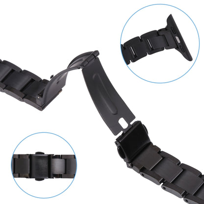 Three Beads Metal Watch Band For Apple Watch Series 9&8&7 41mm / SE 3&SE 2&6&SE&5&4 40mm / 3&2&1 38mm(Black) by bashfashion