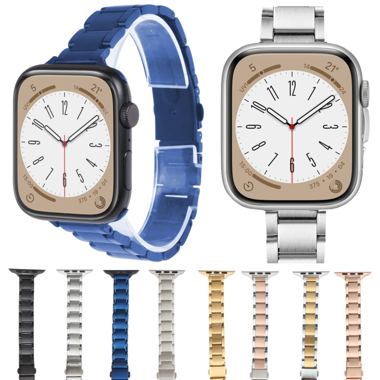 Three Beads Metal Watch Band For Apple Watch Series 9&8&7 41mm / SE 3&SE 2&6&SE&5&4 40mm / 3&2&1 38mm(Gold) by bashfashion