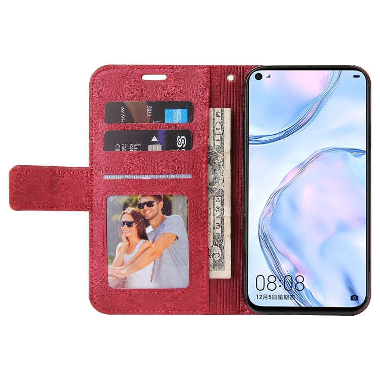 For Huawei P40 Lite GQUTROBE Right Angle Leather Phone Case(Red) by GQUTROBE