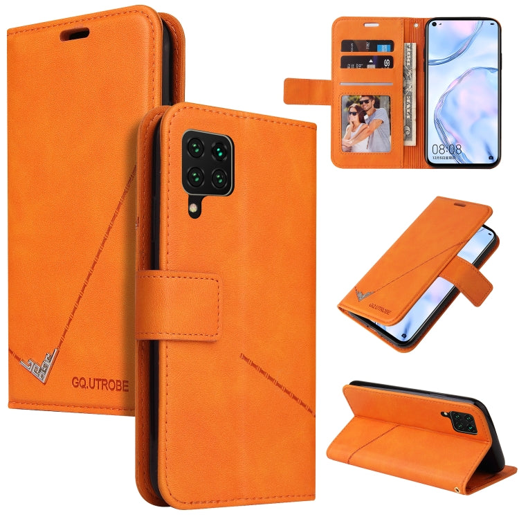 For Huawei P40 Lite GQUTROBE Right Angle Leather Phone Case(Orange) by GQUTROBE