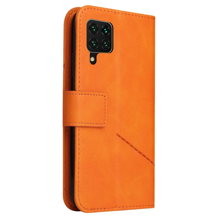 For Huawei P40 Lite GQUTROBE Right Angle Leather Phone Case(Orange) by GQUTROBE