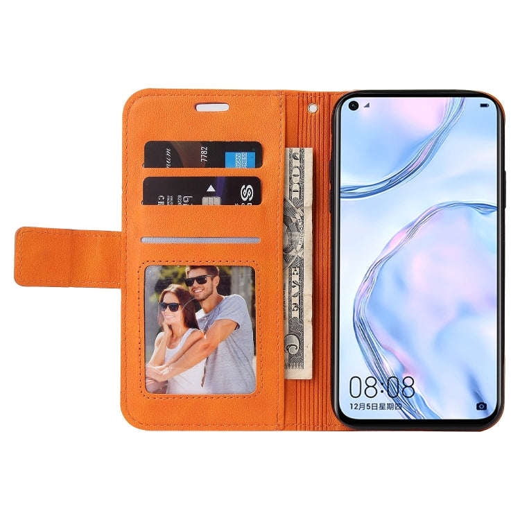 For Huawei P40 Lite GQUTROBE Right Angle Leather Phone Case(Orange) by GQUTROBE