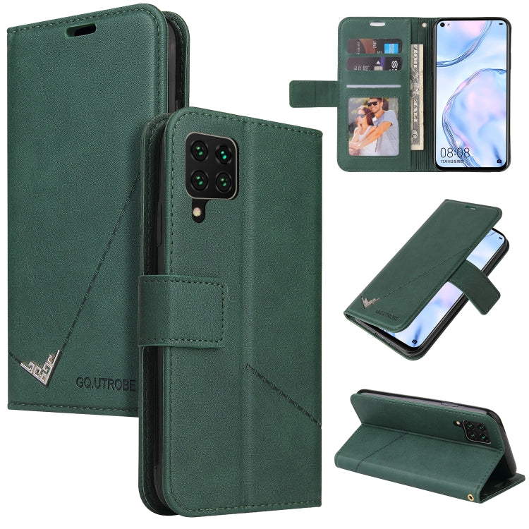 For Huawei P40 Lite GQUTROBE Right Angle Leather Phone Case(Green) by GQUTROBE