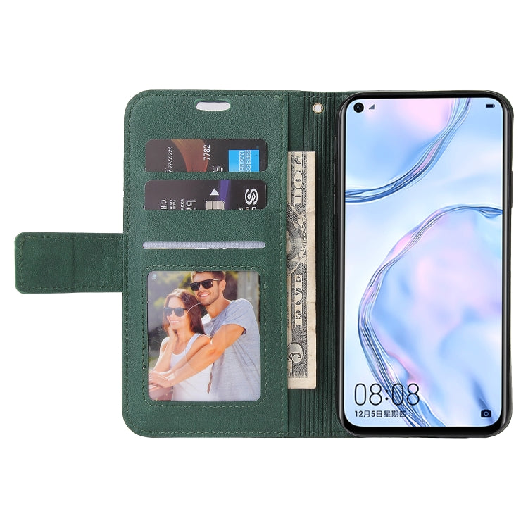 For Huawei P40 Lite GQUTROBE Right Angle Leather Phone Case(Green) by GQUTROBE
