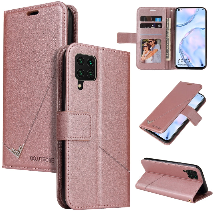 For Huawei P40 Lite GQUTROBE Right Angle Leather Phone Case(Rose Gold) by GQUTROBE