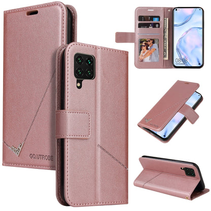 For Huawei P40 Lite GQUTROBE Right Angle Leather Phone Case(Rose Gold) by GQUTROBE