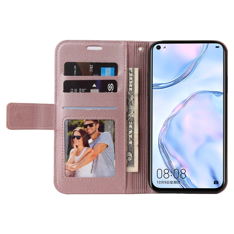 For Huawei P40 Lite GQUTROBE Right Angle Leather Phone Case(Rose Gold) by GQUTROBE