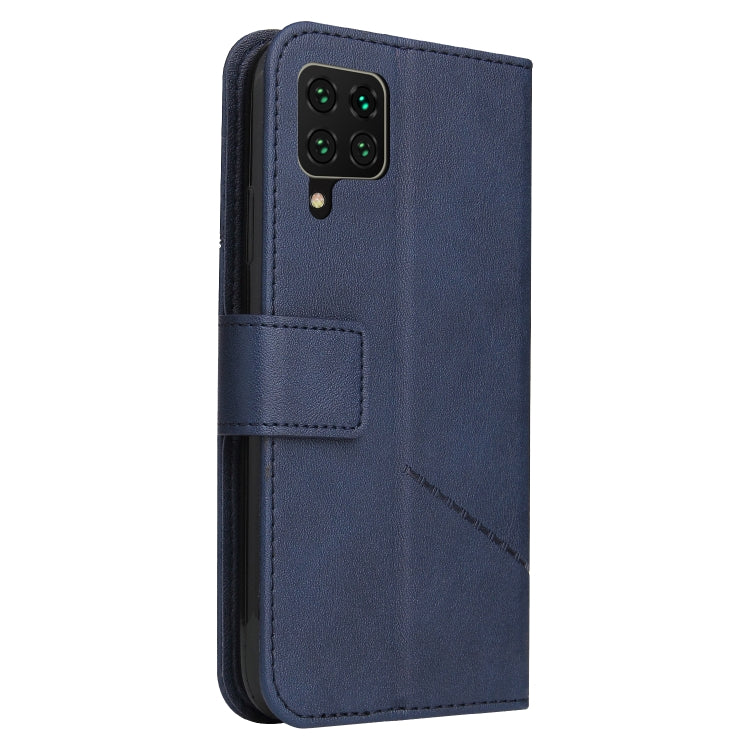 For Huawei P40 Lite GQUTROBE Right Angle Leather Phone Case(Blue) by GQUTROBE