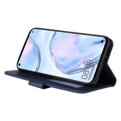 For Huawei P40 Lite GQUTROBE Right Angle Leather Phone Case(Blue) by GQUTROBE