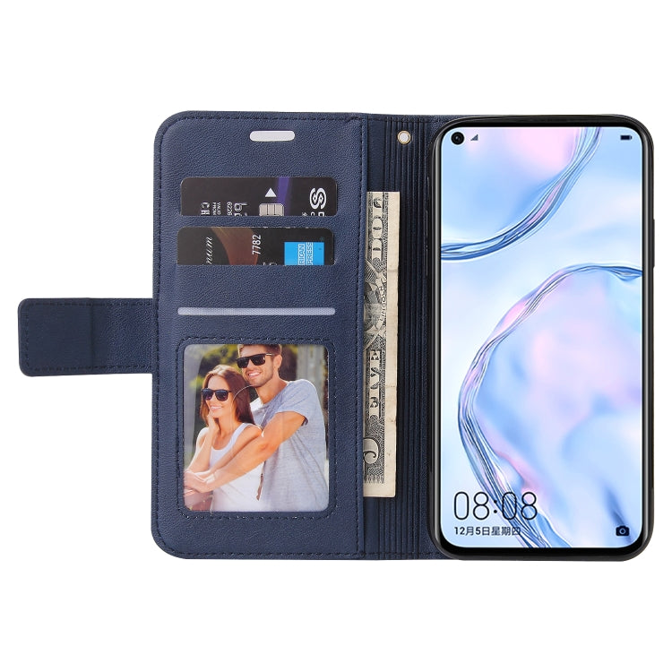 For Huawei P40 Lite GQUTROBE Right Angle Leather Phone Case(Blue) by GQUTROBE