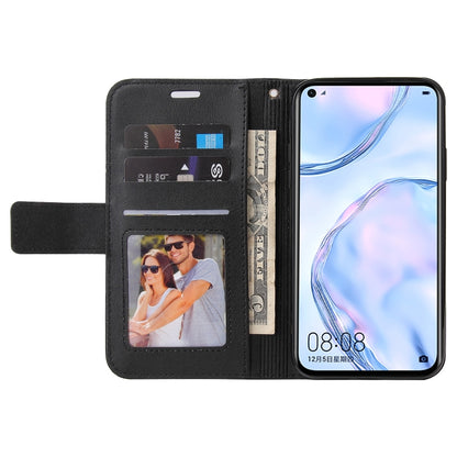 For Huawei P40 Lite GQUTROBE Right Angle Leather Phone Case(Black) by GQUTROBE