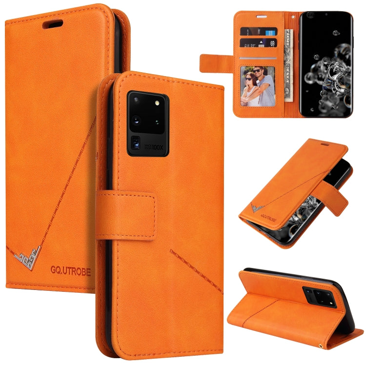 For Huawei P40 Pro GQUTROBE Right Angle Leather Phone Case(Orange) by GQUTROBE