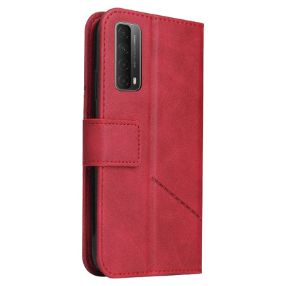 Huawei P smart 2021 GQUTROBE Right Angle Leather Phone Case(Red) by GQUTROBE